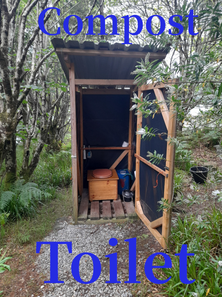 Clean compost toilet just outside the cabin at Rubha Phoil permaculture project on the Isle of Skye, thoughtfully placed to keep the cabin fresh and odour-free