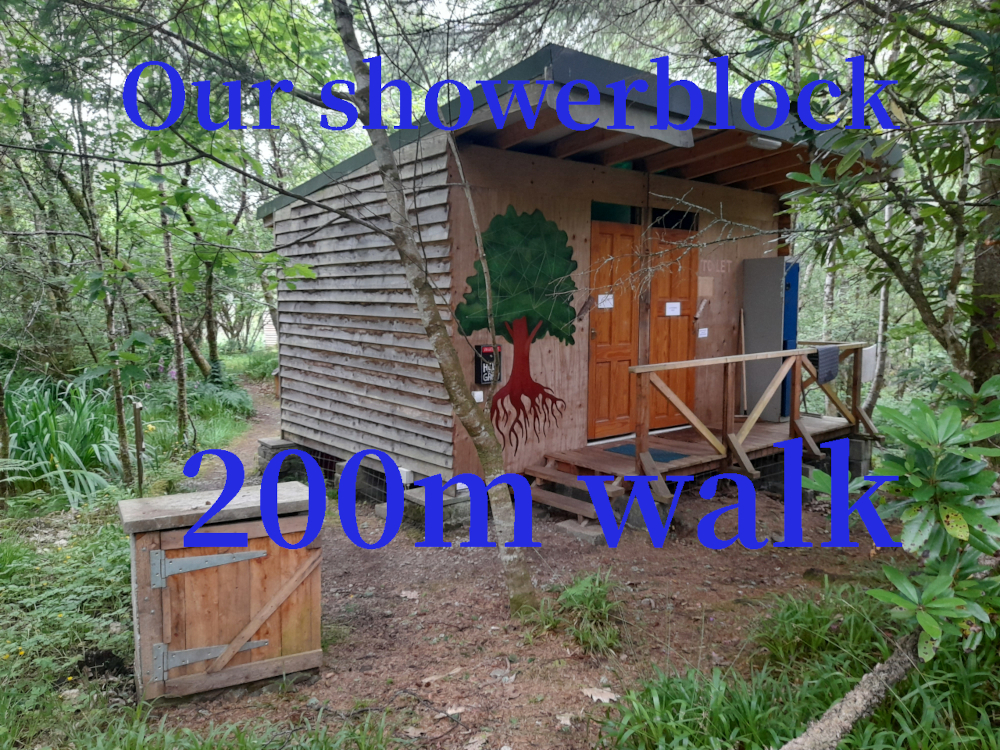 Rubha Phoil’s shared shower block is just a 200-metre walk from the cabin — clean, simple, and shared with only one other family for a peaceful, respectful stay.